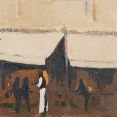 Empregado de mesa, Paris, noite, 2017 (óleo sobre linho) de Michael G. Clark