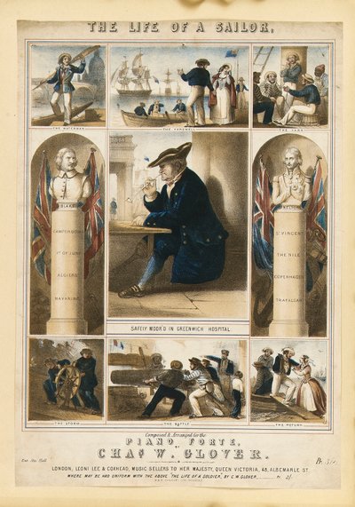 A vida de um marinheiro, c.1860 (litografia a cores) de Michael Hanhart