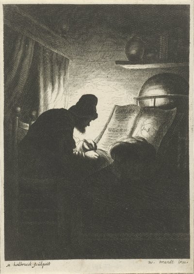 Escrever homem à luz de velas de Michael Heylbroeck