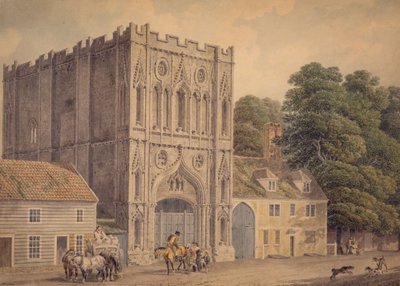 A frente oeste do portão da abadia, Bury St. Edmunds, 1788-1801 de Michael Rooker