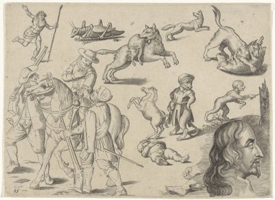 Folha de exercícios com exemplos de desenho: figuras e animais de Michael Snijders