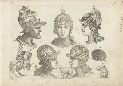 Folha de exercícios com exemplos de desenho: cabeças e animais de Michael Snijders