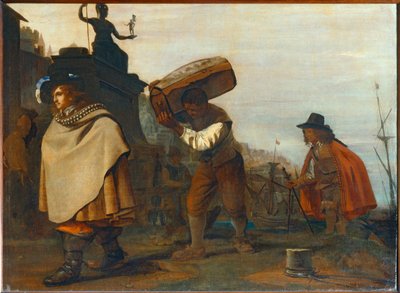 Cavalheiro a chegar a um porto do sul ... de Michael Sweerts