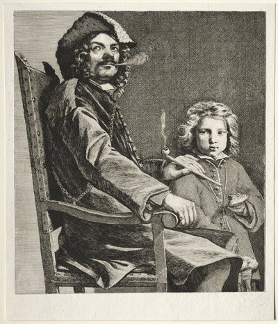 Homem fumando cachimbo e menino pequeno, c. 1660 de Michael Sweerts