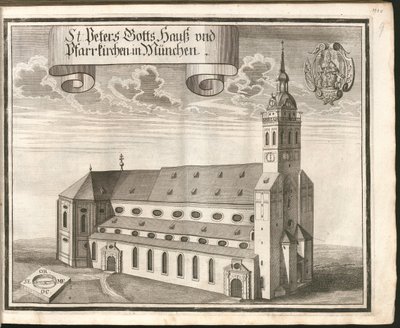 Alemão: St Peters Gotts Hauß e igrejas paroquiais em Munique de Michael Wening