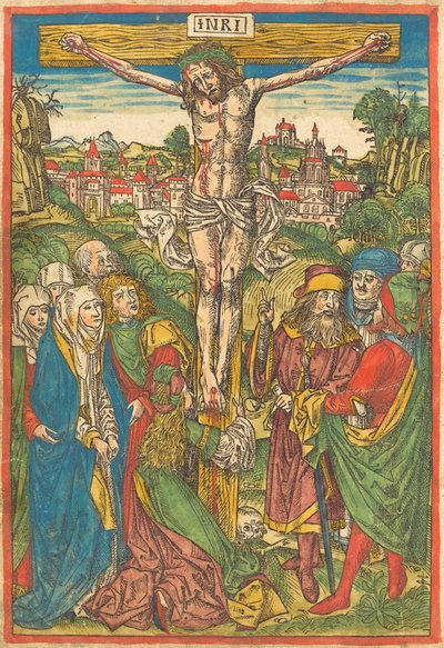 A crucificação com Santa Maria Madalena de Michael Wolgemut