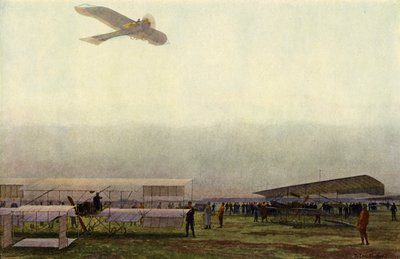 Pilotos militares alemães com seus aviões (litho colorido) de Michael Zeno Diemer