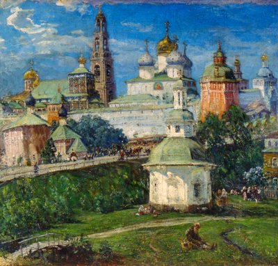 A Trindade Lavra de São Sérgio em Sergiyev Posad, década de 1910. de Michail Boskin