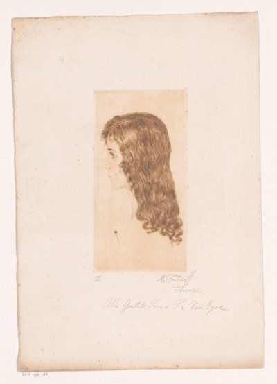 Cabeça de rapariga com cabelo comprido em perfil de Michal Portnoff (signed by artist)