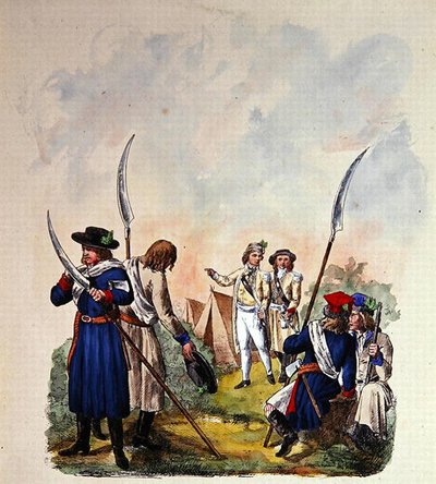 Fantasias do Exército Polaco depois de 1700 (cor litho) de Michal Stachowicz