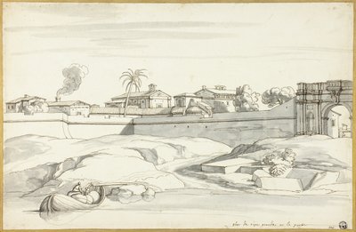Paisagem ao longo de um rio de Michel-Ange Houasse
