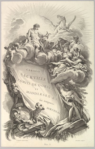 Frontispício para o túmulo de Charles Sackville, conde de Dorset Frontispício para ..., ca. 1736 de Michel Aubert