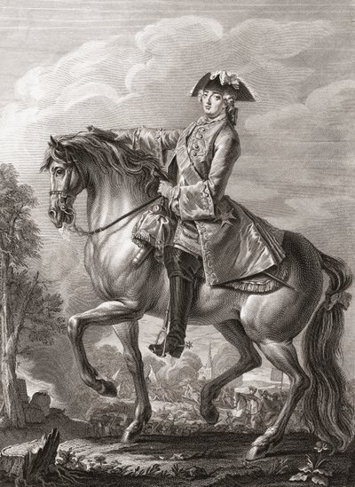 Rei Luís XV da França, retrato equestre. de Michel Aubert