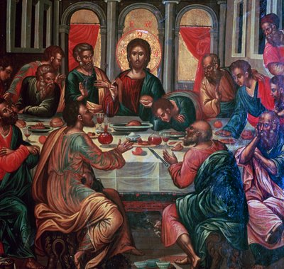 Pintura de ícone da Última Ceia de Michel Damaskinos