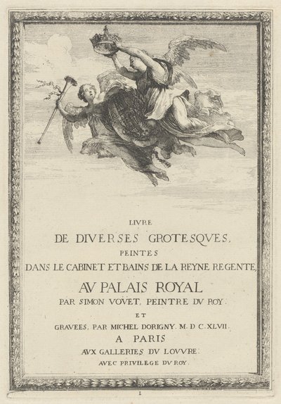 Folha de rosto de Michel Dorigny, after Simon Vouet