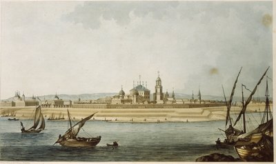Tver (Rússia). (De 1931 a 1991, a cidade foi chamada Kalinin). Descrição da cidade neo-clássica, uma vez que foi reconstruída após a sua destruição pelo fogo em 1763, bem como as actividades no Volga, que faz fronteira com a cidade. Trabalho de Michel Fr de Michel Francois Damam-Demartrait
