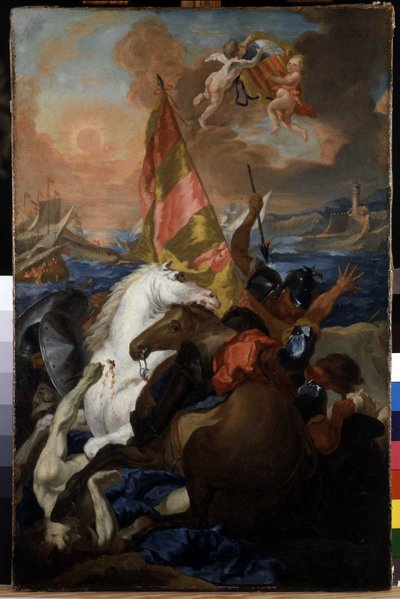 Os habitantes de Aix resgatando Marselha contra os aragoneses: A frota de Alfonso V de Aragão (1394-1458) disparou e saqueou Marselha em 1423. Pintura de Michel Francois Dandré Bardon (1700-1783). Século XVIII. Óleo sobre tela, 66 x 43 cm. Musee Granet, de Michel Francois Dandre Bardon