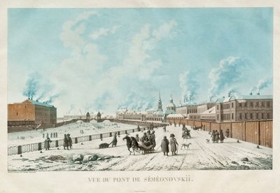 A Ponte Semyonovsky em São Petersburgo, 1813 de Michel Francois Damam-Demartrait