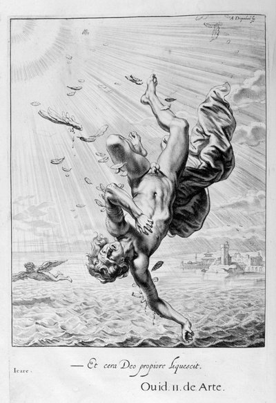 A Queda de Ícaro, 1655 de Michel de Marolles