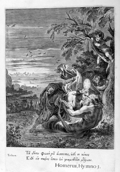 Tithonus, amante de Eoss, transformado em gafanhoto, 1655 de Michel de Marolles