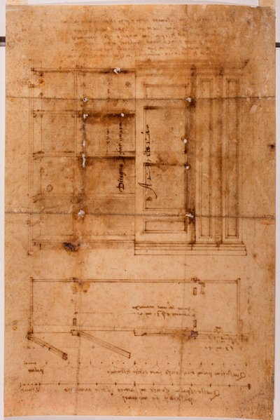 Desenho do armário de Michelangelo (after) Buonarroti
