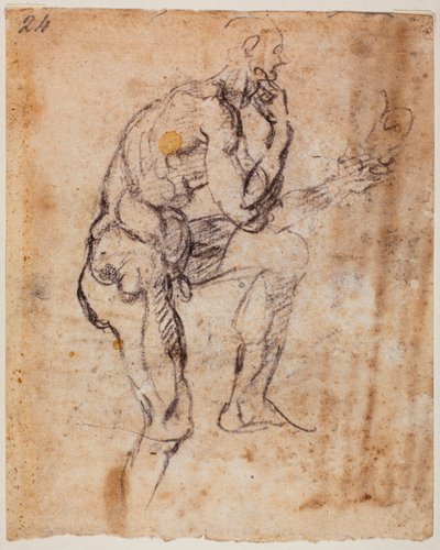 Estudo de nu, cópia da luneta de Naason de Michelangelo (after) Buonarroti
