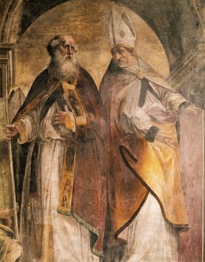 Anthony e Cirillo, detalhe de Padres e Doutores da Igreja de Michelangelo Anselmi