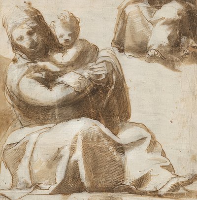 Madonna sentada e criança. Por volta de 1525  de Michelangelo Anselmi