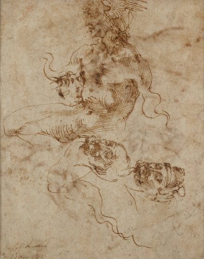 Uma figura semelhante a um Tritão, c1490-1560 de Michelangelo Buonarroti