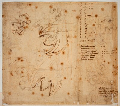 Estudos e contagens de autógrafos de Michelangelo Buonarroti
