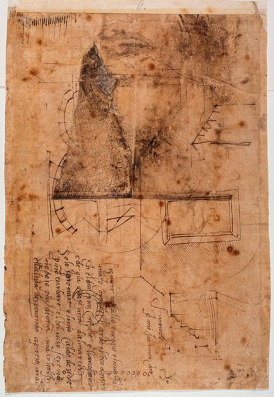 Estudos arquitectónicos autógrafos e fragmentos poéticos de Michelangelo Buonarroti