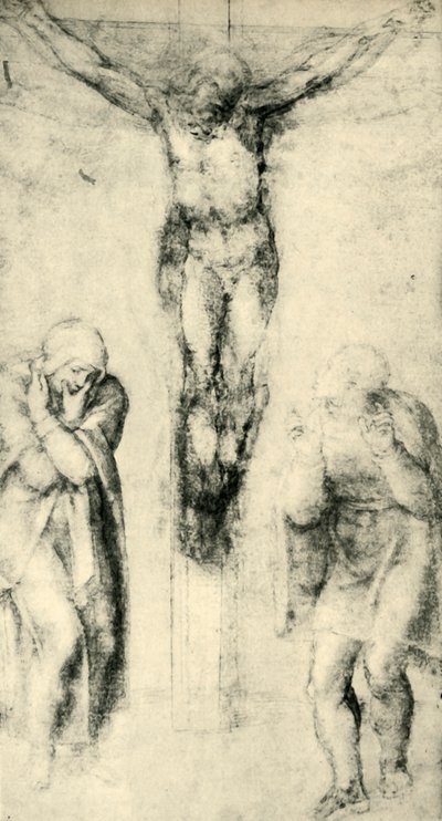 Cristo na cruz entre a Virgem e São João, c1560-1564, 1943. de Michelangelo Buonarroti