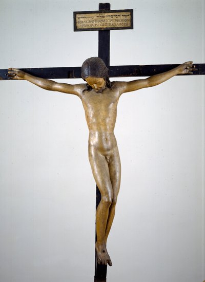 Crucifixo, c.1492-94 (madeira policromada) de Michelangelo Buonarroti