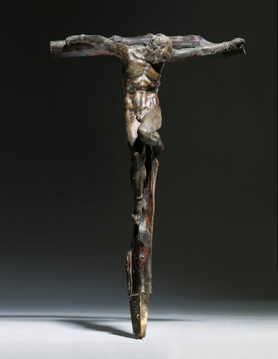 Grupo da crucificação de Cristo, o bom ladrão e o ladrão mau de Michelangelo Buonarroti