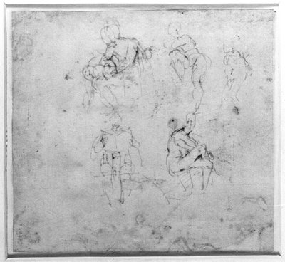 Figura Estudo, c.1511 de Michelangelo Buonarroti