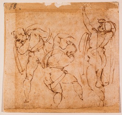 Estudo de figura para uma "Transfiguração", século XVI (desenho) de Michelangelo Buonarroti