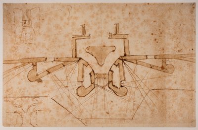 Conceção da fortificação de uma porta de entrada de Michelangelo Buonarroti