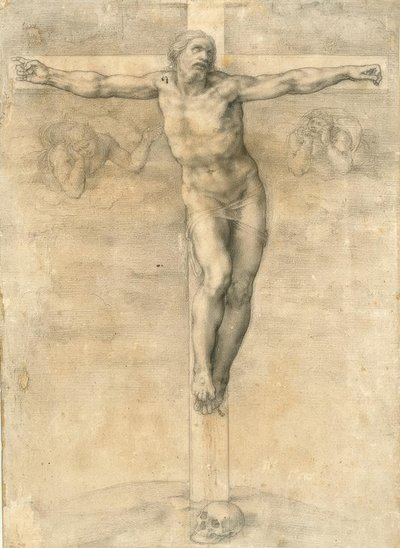 Crucificação com dois anjos de Michelangelo Buonarroti