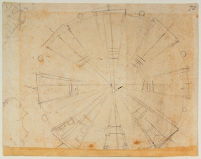 Plano de lanternas para a nova sacristia de Michelangelo Buonarroti