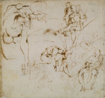 Página de um Sketch Book, c1490-1560 de Michelangelo Buonarroti