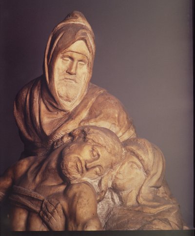 Pieta, detalhe de 1553 em mármore de 120999 de Michelangelo Buonarroti