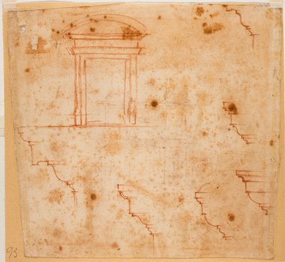 Planos para portais e molduras arquitectónicas de Michelangelo Buonarroti