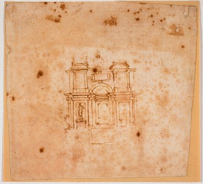 Estudos para um monumento tumular para a Sacristia Nova de Michelangelo Buonarroti