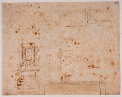 Estudos de monumentos tumulares para a Nova Sacristia de Michelangelo Buonarroti