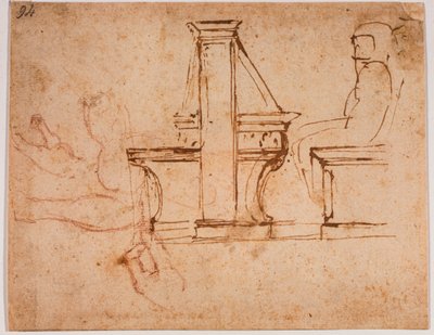 Estudo para o teto da sala de leitura da Biblioteca Laurenciana de Michelangelo Buonarroti