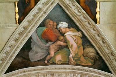 Os Ancestrais de Cristo: Ozias Sistine Chapel ceiling in the Vatican, 1508-1512. de Michelangelo Buonarroti
