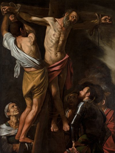 A Crucificação de Santo André, 1600s. de Michelangelo Caravaggio