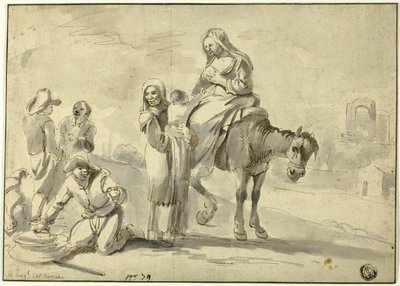 Viajantes em repouso para se alimentarem de Michelangelo Cerquozzi