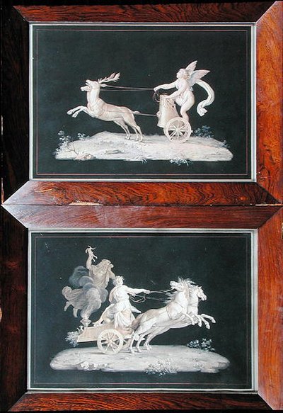 Duas de um Conjunto de Seis Cenas Alegóricas (guache) (ver também 228136) de Michelangelo Maestri