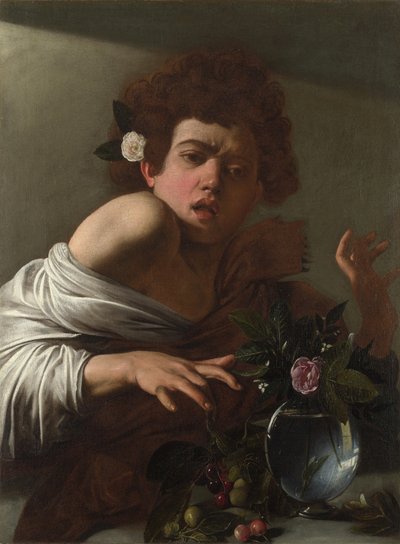 Menino mordido por um lagarto, ca 1595 de Michelangelo Merisi Caravaggio